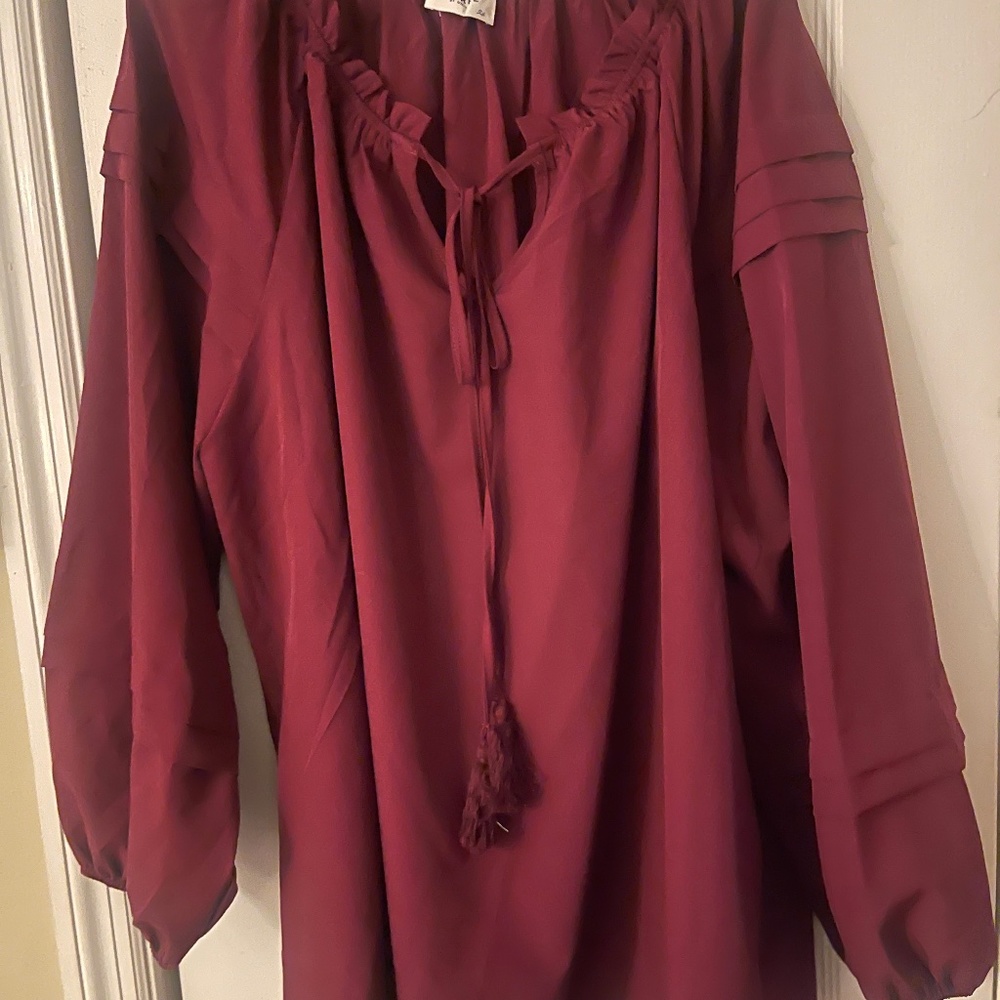 New never worn 2x Burgundy Top